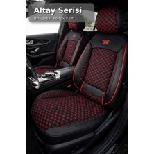 Trobus Chery Alia (A5) 2007–2011 - Altay Serisi Bel Destekli Koltuk Kılıfı (Ön+Arka) - Siyah Kırmızı
