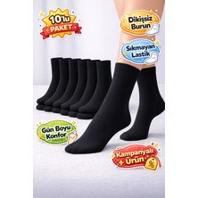 Baff 10'lu Paket Pamuklu Siyah Kadın Çorap (36-40)