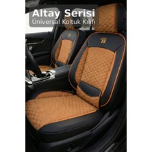 Trobus Tofaş Fiat Tempra Station Wagon 1990–1995 - Altay Serisi Bel Destekli Koltuk Kılıfı (Ön+Arka) - Taba Siyah