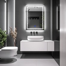 Lumora Mirror Design Gleamira Beyaz Led'li Lazer Kumlamalı Lavabo & Banyo Aynası (Dokunmatik Sensörlü)