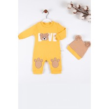 Narnuga Love Bear Nakışlı % 100 Pamuk Erkek Bebek Tulumu
