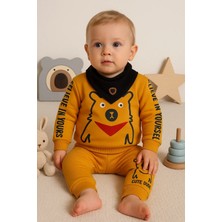 Narnuga Oynar Gözlü Fularlı 3'lü Erkek Bebek Takımı