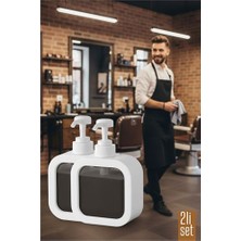 Zenvia 2 Li Berber Sabunluğu – Modern Pompalı Dispenser | Sıvı Sabun Şampuan Losyon Için 300 ml  Z