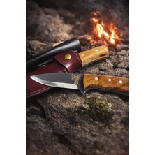 Eneci Şık Tasarım Lazer Çizim Baskı 21 cm Boy 2.9 mm Çelik Kalınlığında Kılıflı Bıçak Kamp Avcı Bıçağı