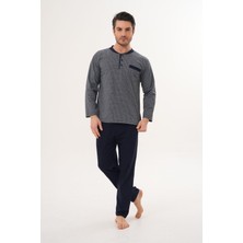 Markalinda 3130 Lacivert Büyük Beden  Erkek Pijama Takımı