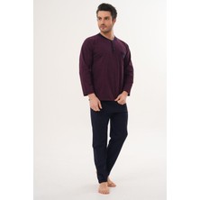 Markalinda 3130 Bordo Büyük Beden  Erkek Pijama Takımı