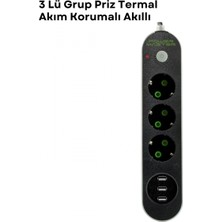Marsilyan 3 USB Portlu Üçlü Priz CXE103