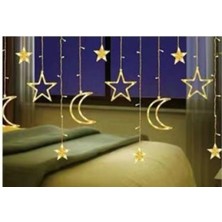 Marsilyan Ay Yıldız Perde LED Gün Işığı 12 Saçaklı