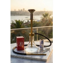 Gökkuşağı Nargile Gold Nargile Takımı Büyük Boy Çantalı %100 Çelik (Tamamen Çelik)(Tamamen Takım)