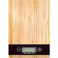 EkoAlışverişDünyam Crown Dijital Hassas Mutfak Tartısı - Terazisi-Hassas Ölçüm 5kg Bambu Görünümlü (5510)