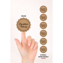 Woisco Teşekkür Kraft Sticker Etiket, (4X4CM 150 Adet) Kraft Paketleme Etiketi T.no:03