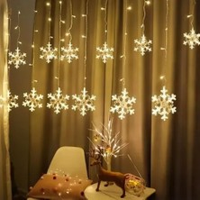 Ett 3 Metre Saçaklı Kar Tanesi Perde LED