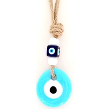 Ett Bebek Mavisi Renginde Mini Nazar Boncuklu Duvar Süsü