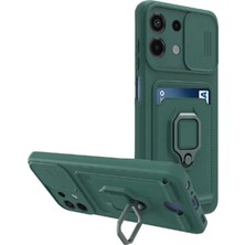 Storozde Newface Xiaomi Redmi Note 13 4g Kılıf Zuma Kartvizitli Yüzüklü Silikon - Yeşil