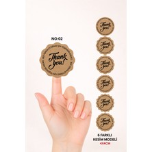 Woisco Teşekkür Kraft Sticker Etiket, (4X4CM 150 Adet) Kraft Paketleme Etiketi T.no:05