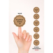 Woisco Teşekkür Kraft Sticker Etiket, (4X4CM 150 Adet) Kraft Paketleme Etiketi T.no:06