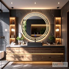 Lumora Mirror Design Velmira Günışığı Led'li Lazer Kumlamalı Lavabo & Banyo Aynası (Dokunmatik Sensörlü)