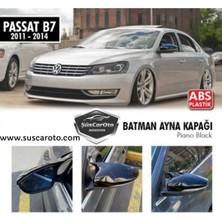 Özgürce Vw Passat B7 Batman Yarasa Ayna Kapağı Piano Black Abs Plastik