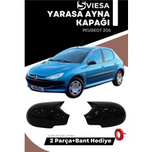 Özgürce Peugeot 206 Uyumu Yarasa Ayna Kapağı Piano Black, Şık ve Dayanıklı Tasarım