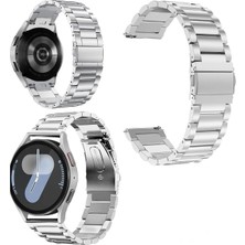 Fibaks Samsung Galaxy Watch 4 44MM Kordon Paslanmaz Çelik Stainless Steel Baklalı Ayarlanabilir Akıllı Saat Kordonu