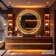 Lumora Mirror Design Velmira Amber Led'li Lazer Kumlamalı Lavabo & Banyo Aynası (Dokunmatik Sensörlü)