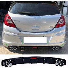 Özgürce Siyah Opel Corsa D Için Krom Egzoz Görünümlü Arka Difüzör Body Kit