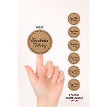 Woisco Teşekkür Kraft Sticker Etiket, (4X4CM 150 Adet) Kraft Paketleme Etiketi T.no:09