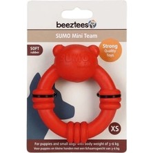 Ashwork Beeztees Sumo Mini Dental Halka Şeklinde Kauçuk Köpek Oyuncağı Xsmall Kırmızı 10 cm
