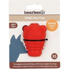 Ashwork Beeztees Sumo Mini Dental Ödül Hazneli Kauçuk Köpek Oyuncağı Xsmall Kırmızı 4.5 cm