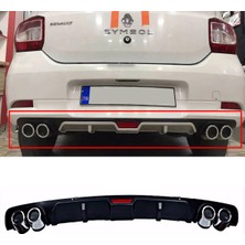 Özgürce Siyah Difüzör ve Krom Egzoz Görünümlü Arka Body Kit 2013-2020