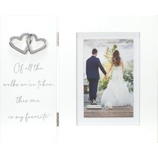 Astera Beyaz Ahşap Düğün Temalı 10X15 cm Çerçeve