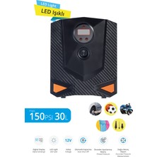 Özgürce LED Işıklı Dijital Hava Kompresörü 150PSI 30L Otomatik Kapanma