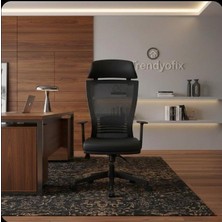 Trendyofix X-Series Ergonomik Fileli Bel Destekli Ofis Çalışma Koltuğu - Siyah
