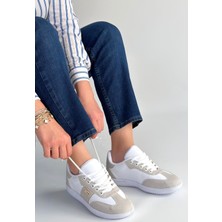 Fresco Scarfs Lunga Beyaz Cilt Bağcıklı Spor Ayakkabı