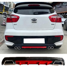 Özgürce Kia Rio Hb Kırmızı Difüzör Çiftli Kare Egzoz Görünümlü D Tip Difizör