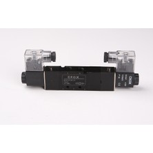 Özgürce 4V230C-08 1/4 5/3 Kapalı Merkez Çift Bobin Valf 12VDC