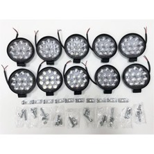 Özgürce 10 Adet 14 LED Yuvarlak Off Road Sis ve Çalışma Farı Seti