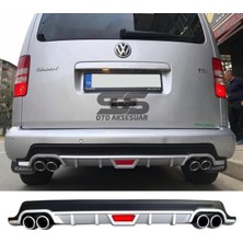 Özgürce Gri Volkswagen Caddy Difüzör Arka Tampon Eki, 4 Egzoz Çıkışlı