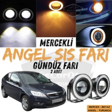 Özgürce Mercekli Angel Sis Farı, 76MM Turuncu Halkalı, 2009-2011 Uyumlu, Metal Gövde