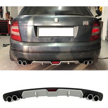 Özgürce Gri Difüzör 4 Krom Egzoz Görünümlü Arka Body Kit 2003-2009 Için Skoda Fabia Uyumlu