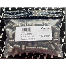 Özgürce Yay V-Coil M10X1.5-1.5, 100 Adet, Yüksek Kalite, Dayanıklı, Güvenilir Ürün
