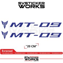 Sv Sticker Works Yamaha Mt-09 Uyumlu Yazı Sticker – Yüksek Kalite Özel Kesim Folyo (2'li Set)
