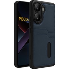 Storozde Newface Xiaomi Poco X7 Pro Kılıf Sara Kartvizitli Deri Kılıf - Lacivert