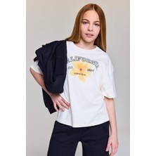 DeFacto Oversize Çiçekli Tişört Kız Çocuk G1766A826SM