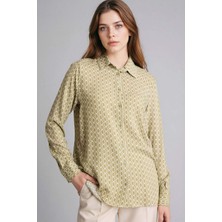 DeFacto Loose Fit Gömlek Yaka Baskılı Uzun Kollu Tunik T0609AZ26SP