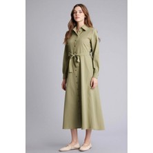 DeFacto Gömlek Yaka Poplin Uzun Kollu Elbise H0195AX26SP