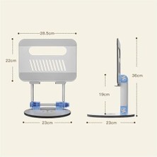 Storemax Taşınabilir Katlanabilir Folding Alüminyum Dizüstü Bilgisayar Notebook Stand Alüminyum Ayarlanabilir Açı ve Katlanabilir Portatif Rahat Kullanım 11 Inç 17 Inç Laptop Stant | S4