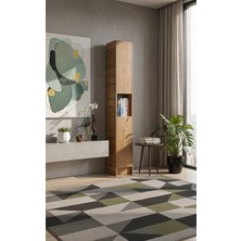 Yeti Mobilya FLAT30 Kitaplık 2 Kapaklı Kütüphane Çok Amaçlı Dolap Çam