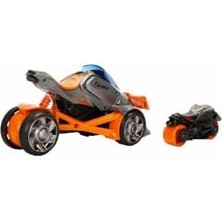 Storemax Maxx Wheels Motosiklet Fırlatıcılı Sesli ve Işıklı Araç - Gri-Turuncu