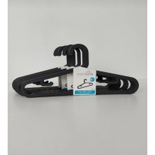 Storemax Emey Plastik Siyah Kıyafet Elbise Askısı Askılığı Gömlek Askısı Pantolon Askısı 12 Adet